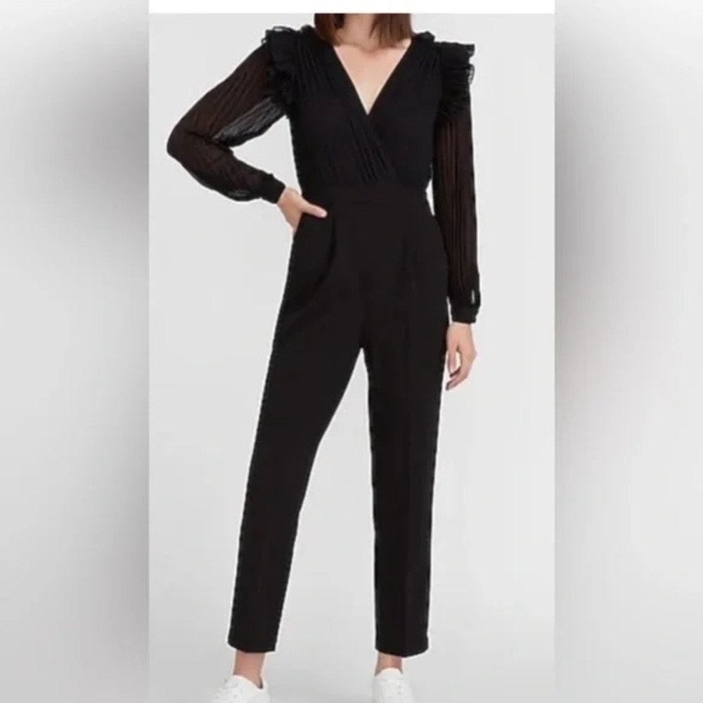Express Black Ruffled Jumpsuit - Picture 3 of 5